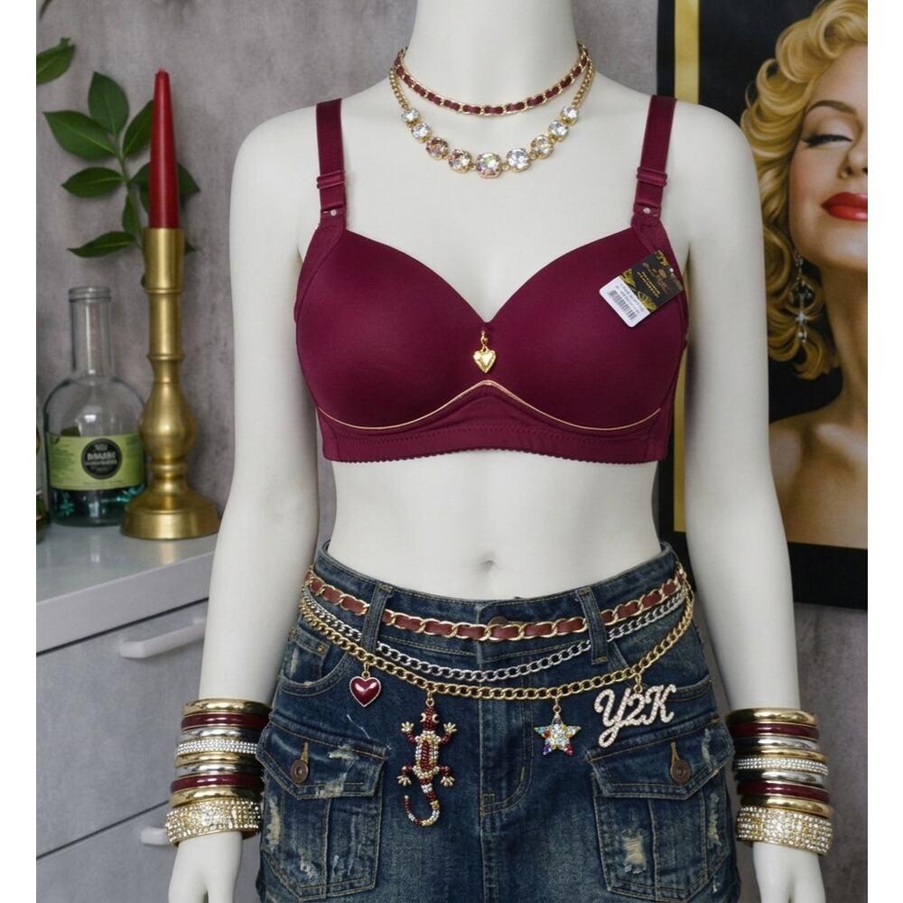 Yunfeigian Maroon Push-Up Bra - 40DDD (46/105) - NWT